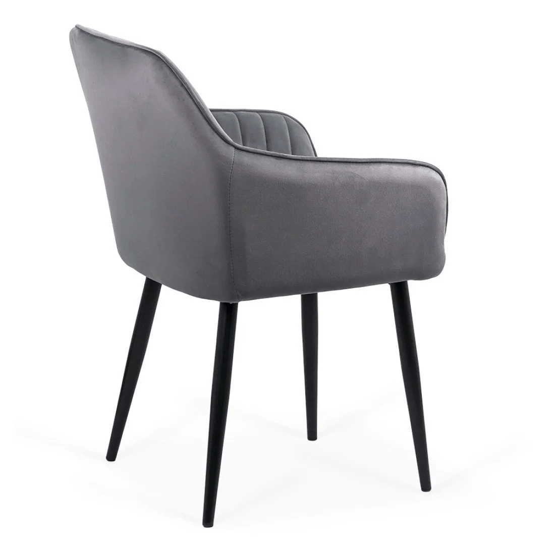 Scaun catifea gri picioare metalice BUC259 Pantheon