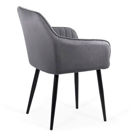 Scaun catifea gri picioare metalice BUC259 Pantheon