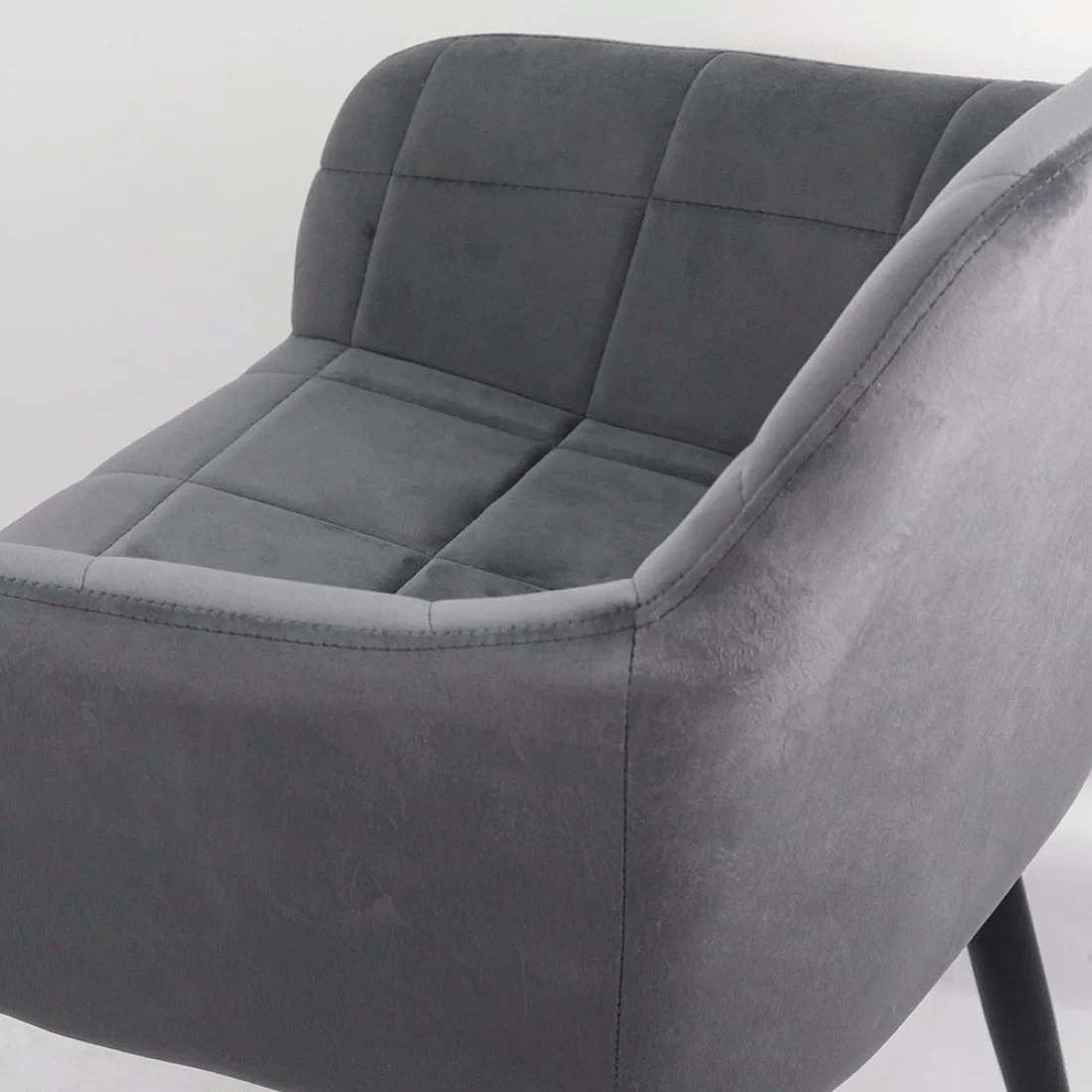 Scaun catifea gri picioare metalice BUC260 Checkers