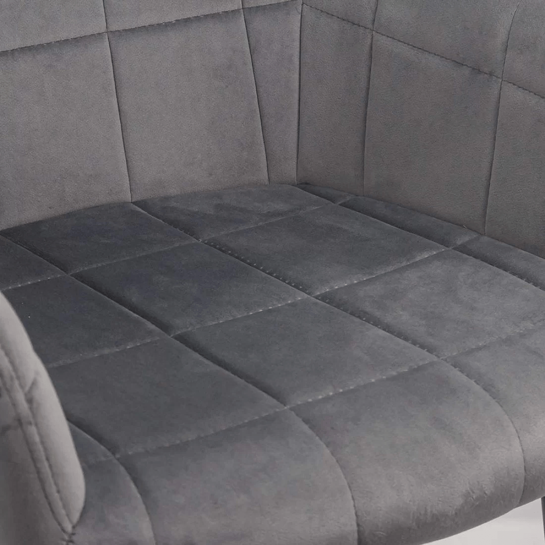 Scaun catifea gri picioare metalice BUC260 Checkers