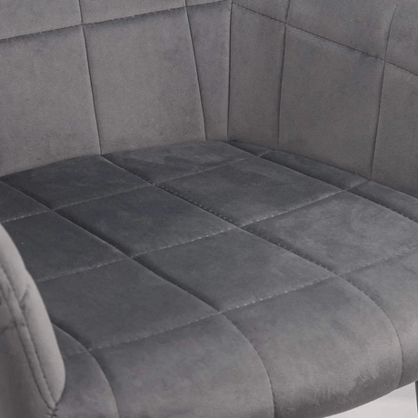 Scaun catifea gri picioare metalice BUC260 Checkers