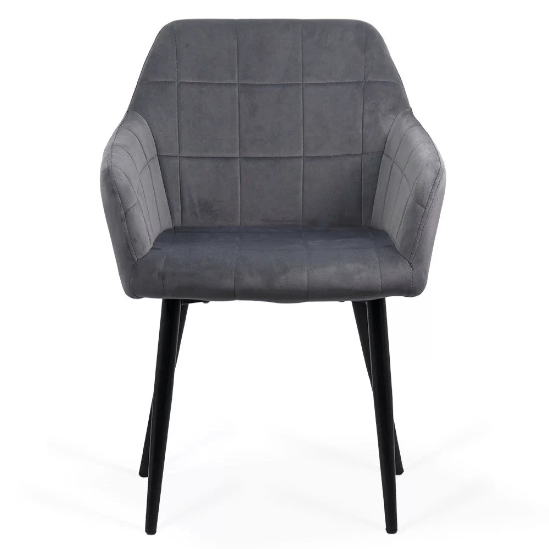 Scaun catifea gri picioare metalice BUC260 Checkers