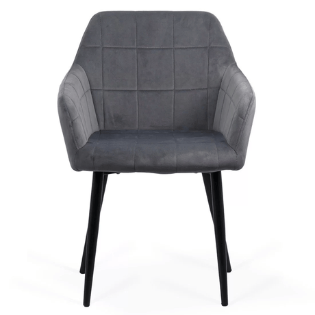 Scaun catifea gri picioare metalice BUC260 Checkers