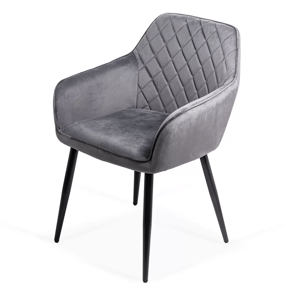 Scaun catifea gri picioare negre BUC258 Clubhouse