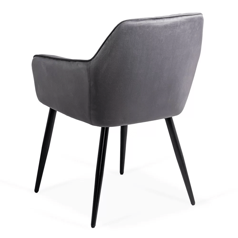 Scaun catifea gri picioare negre BUC258 Clubhouse