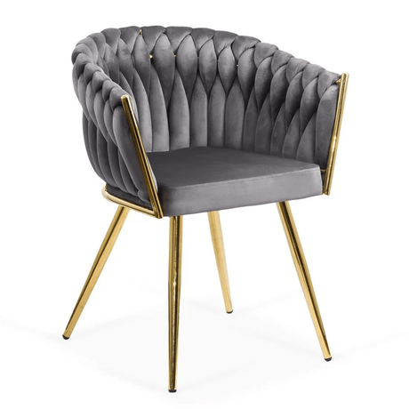 Scaun catifea impletita cadru auriu BUC261 Empire GRI INCHIS