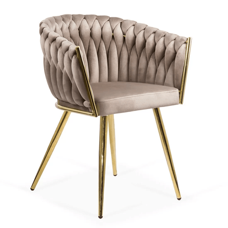 Scaun catifea impletita cadru auriu BUC261 Empire BEJ