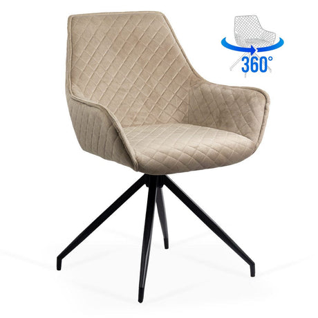 Scaun catifea rotativ cadru metalic negru BUC0223 Foster BEJ