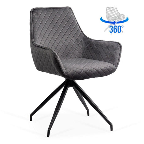 Scaun catifea rotativ cadru metalic negru BUC0223 Foster GRI INCHIS