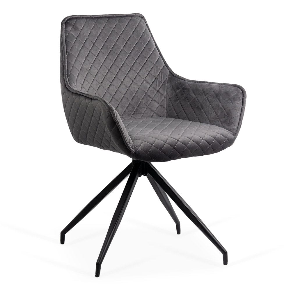 Scaun catifea rotativ cadru metalic negru BUC0223 Foster