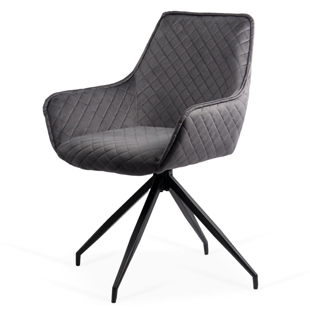 Scaun catifea rotativ cadru metalic negru BUC0223 Foster