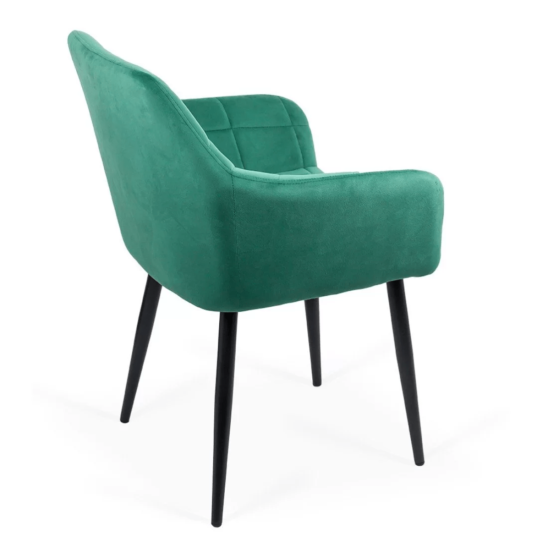 Scaun catifea verde picioare metalice BUC260 Checkers