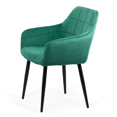 Scaun catifea verde picioare metalice BUC260 Checkers