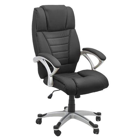Scaun de birou ergonomic piele neagra OFF223 Onyx Ash