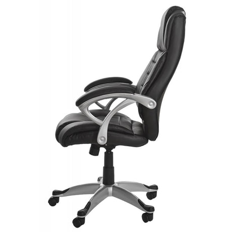 Scaun de birou ergonomic piele neagra OFF223 Onyx Ash
