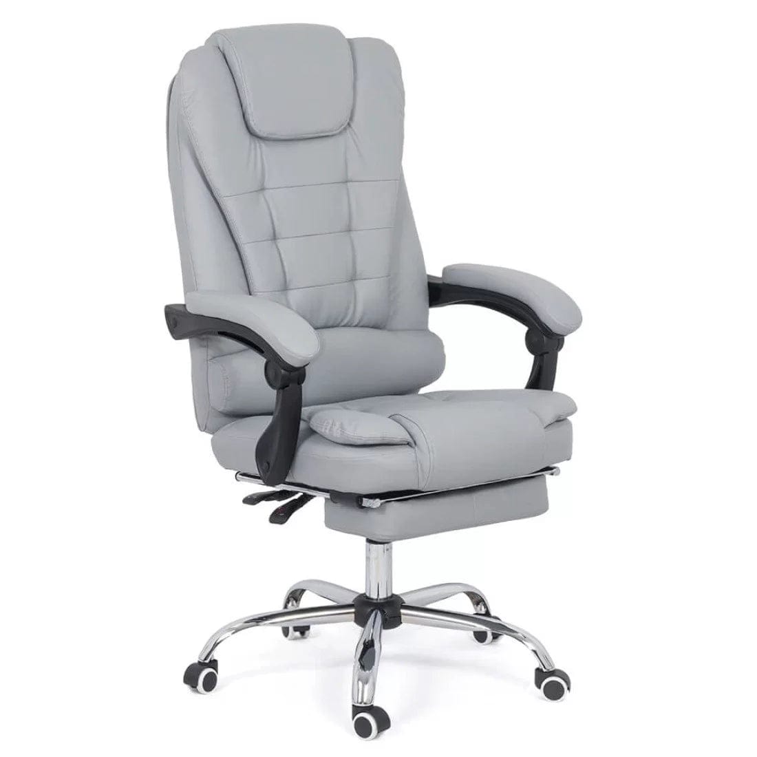 Scaun de birou extensibil reclinabil 135 grade piele OFF418 Relax Max GRI DESCHIS