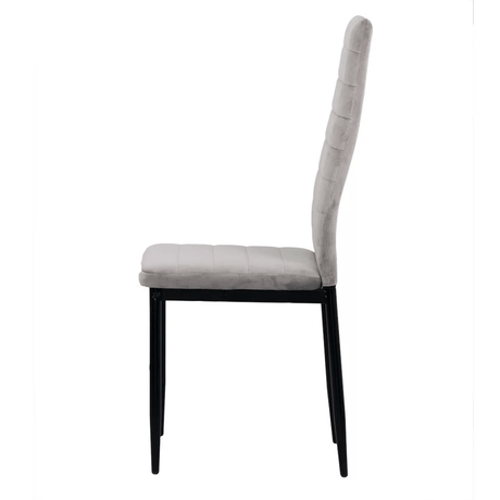 Scaun dining gri catifea cadru metalic negru BUC263V Sunset