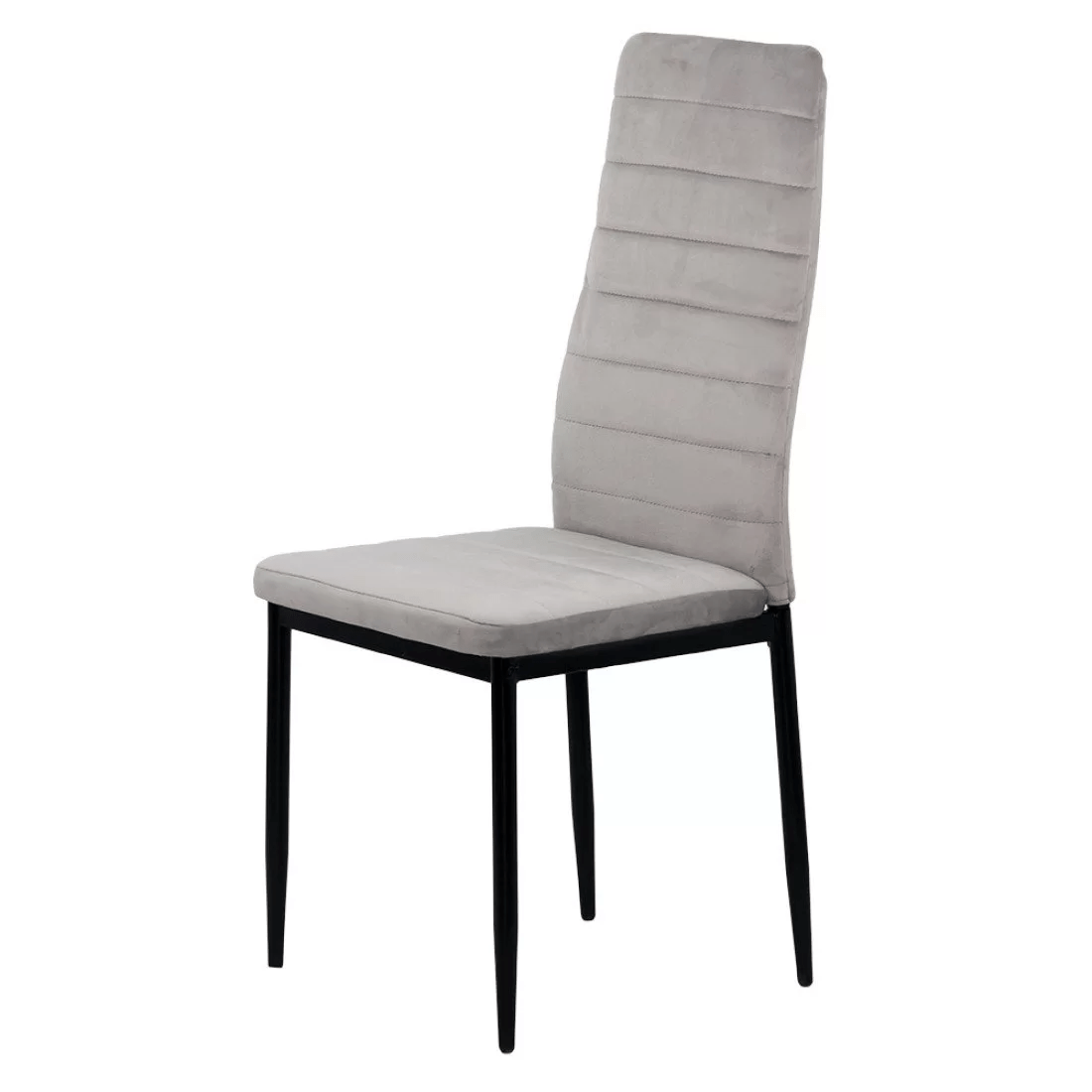 Scaun dining gri catifea cadru metalic negru BUC263V Sunset
