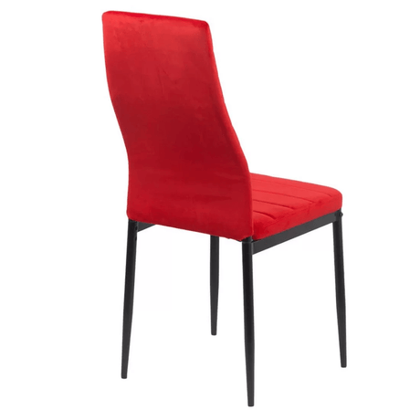 Scaun dining rosu catifea cadru metalic negru BUC263V Sunset