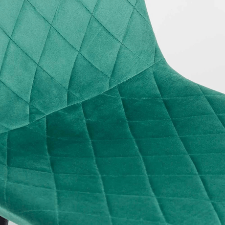 Scaun dining verde catifea picioare metalice negre BUC209 Larix