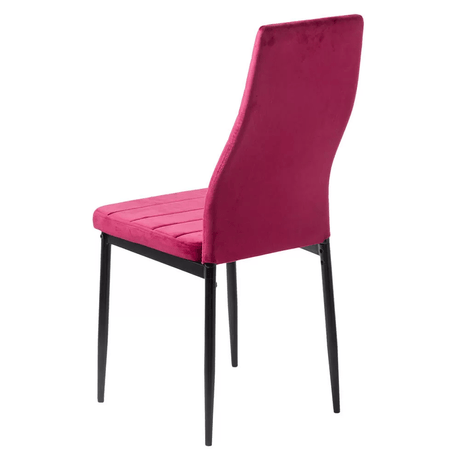 Scaun dining visiniu catifea cadru metalic negru BUC263V Sunset