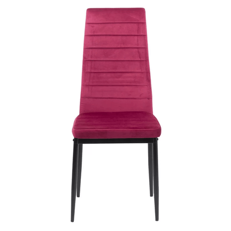 Scaun dining visiniu catifea cadru metalic negru BUC263V Sunset