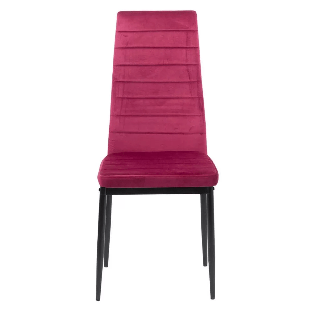 Scaun dining visiniu catifea cadru metalic negru BUC263V Sunset