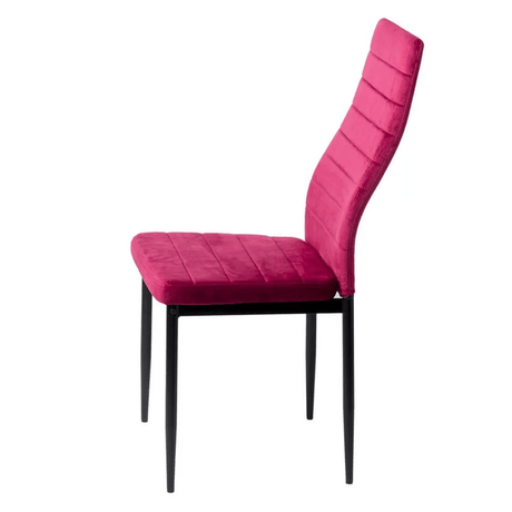 Scaun dining visiniu catifea cadru metalic negru BUC263V Sunset