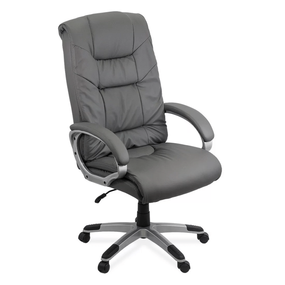 Scaun directorial gri piele ecologica mecanism balans semi-syncro rezistent 150kg OFF315 Majestic Moon