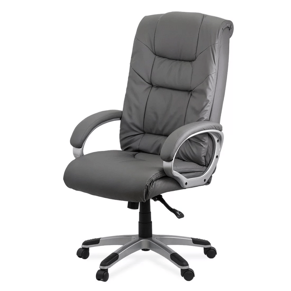 Scaun directorial gri piele ecologica mecanism balans semi-syncro rezistent 150kg OFF315 Majestic Moon