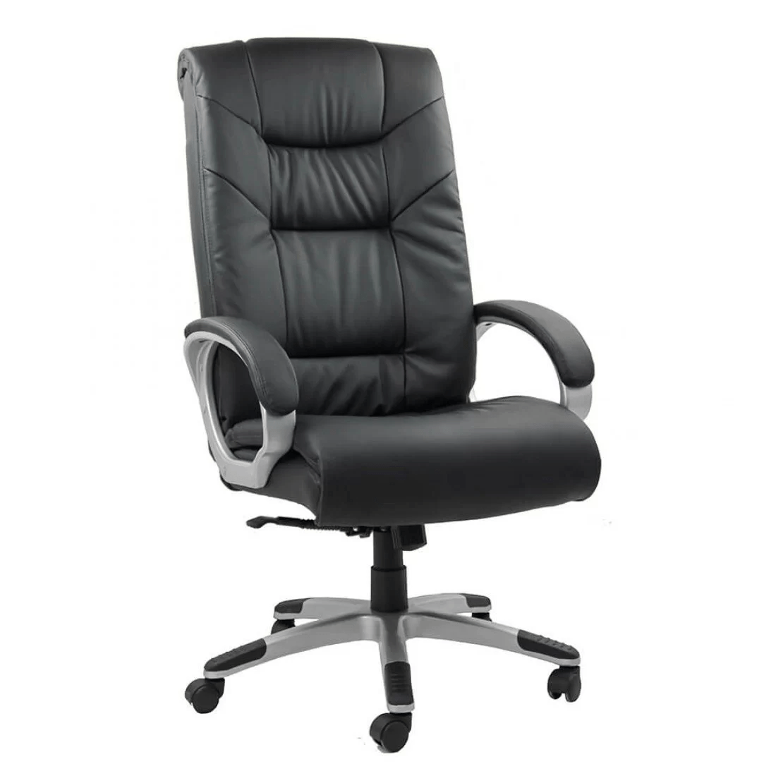 Scaun directorial negru piele ecologica mecanism balans semi-syncro rezistent 150kg OFF315 Majestic Moon