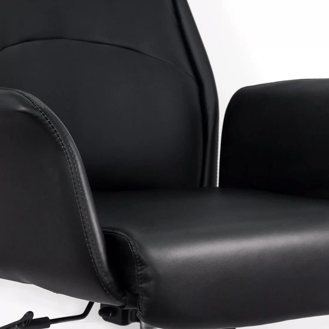 Scaun executiv negru piele reclinabil OFF800 Galaxy