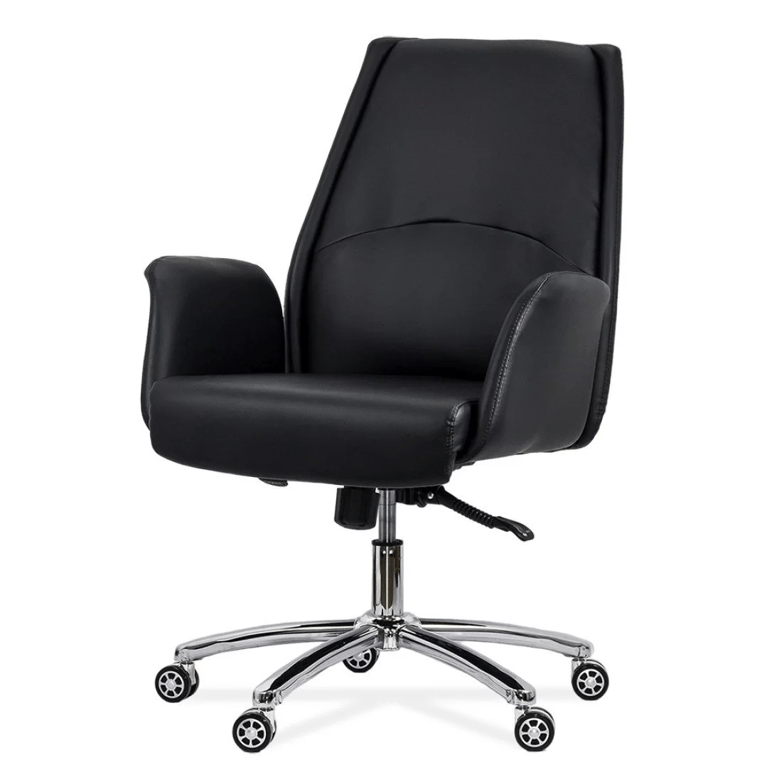 Scaun executiv negru piele reclinabil OFF800 Galaxy