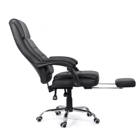Scaun executiv negru piele relaxare OFF425 Nature