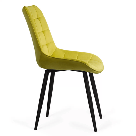Scaun galben catifea cadru metalic negru BUC206 Cote D'Azur