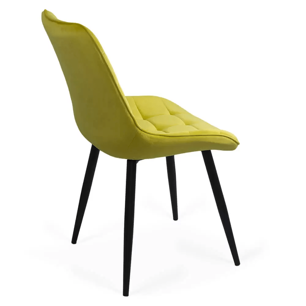 Scaun galben catifea cadru metalic negru BUC206 Cote D'Azur