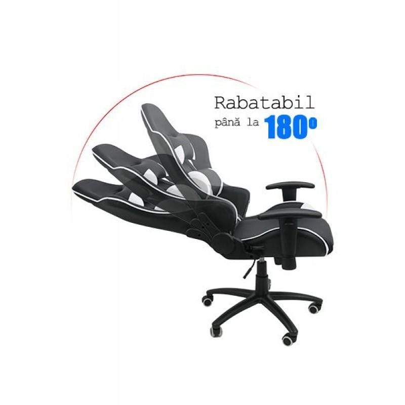 Scaun Gaming piele verde reclinabil brate ajustabile mecanism balans OFF307 Racer Pro GT