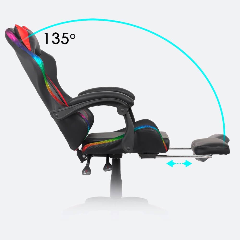 Scaun gaming relaxare led OFF303 Playmax NEGRU