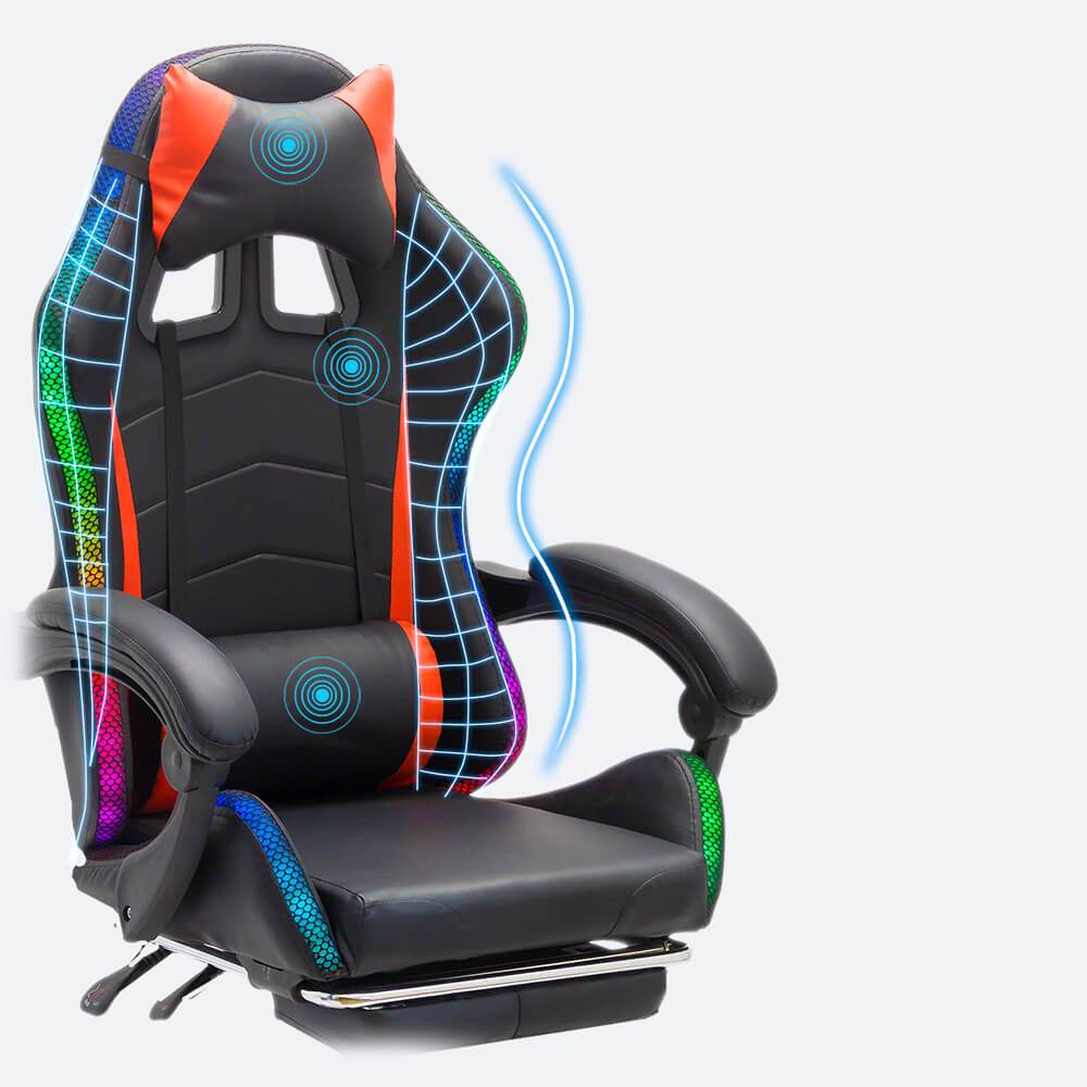 Scaun gaming relaxare led OFF303 Playmax NEGRU