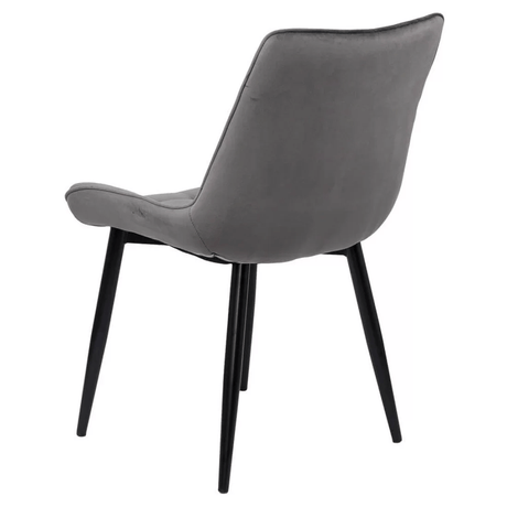 Scaun gri antracit catifea cadru metalic negru BUC206 Cote D'Azur