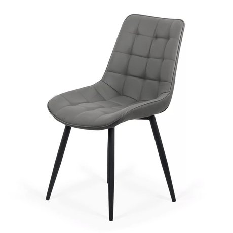 Scaun gri piele cadru metalic negru BUC206P Cote D'Ivoire