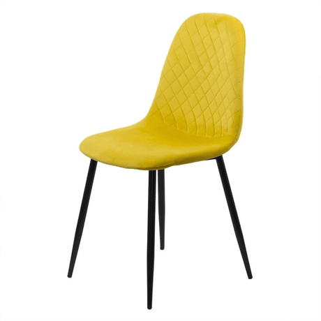 Scaun living galben catifea picioare metalice BUC237X Loft GALBEN