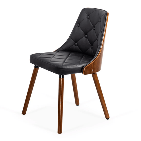 Scaun living piele spatar lemn picioare lemn reglabile BUC024 Nook