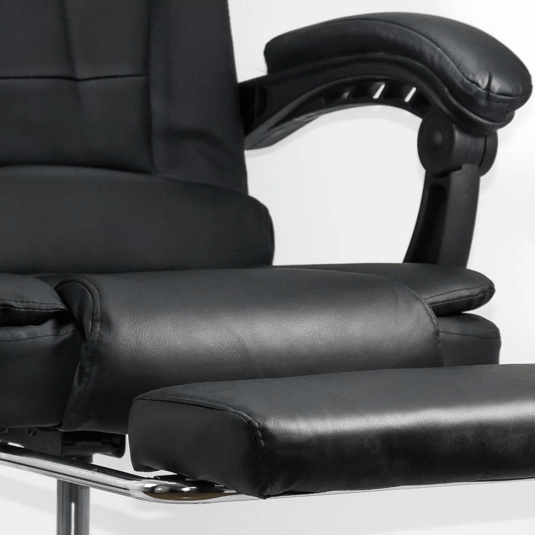 Scaun masaj extensibil negru piele 120 kg OFF418M Resto