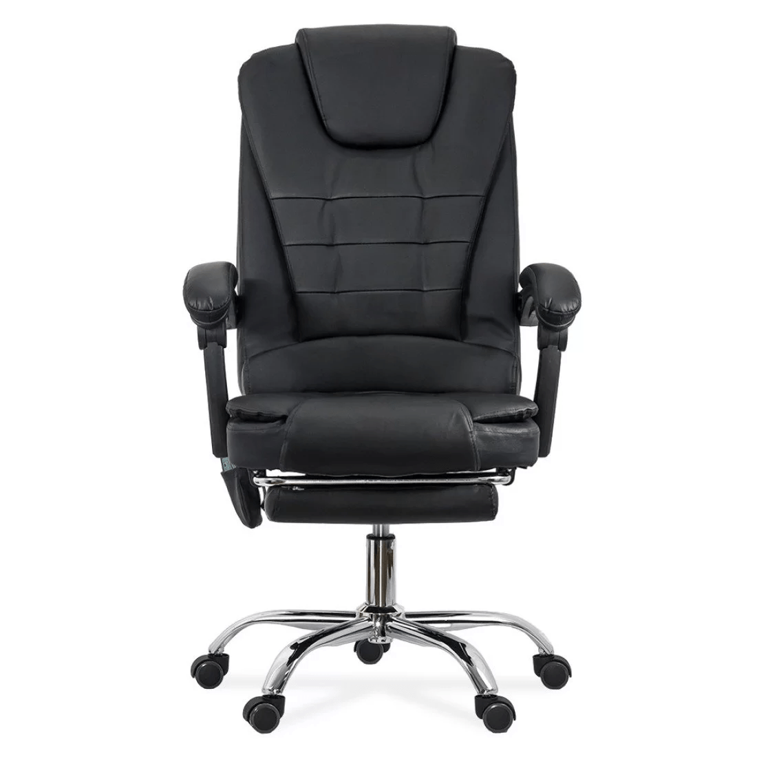 Scaun masaj extensibil negru piele 120 kg OFF418M Resto