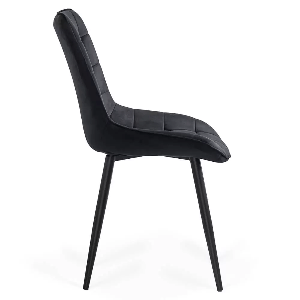 Scaun negru catifea cadru metalic negru BUC206 Cote D'Azur
