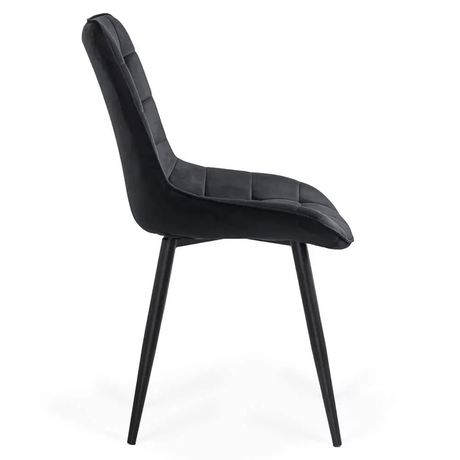 Scaun negru catifea cadru metalic negru BUC206 Cote D'Azur