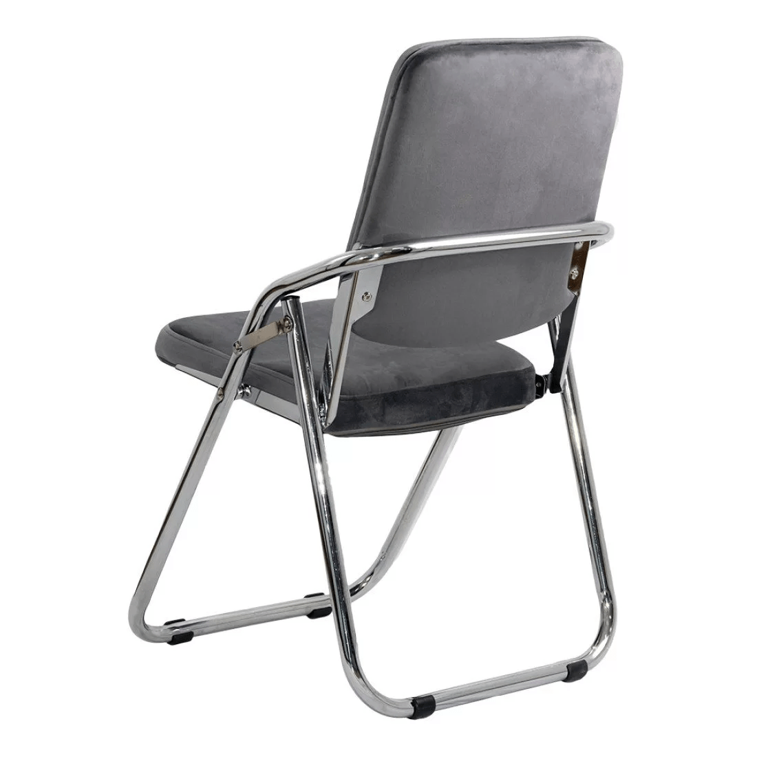 Scaun pliabil catifea cadru cromat HRC609 Astute GRI INCHIS