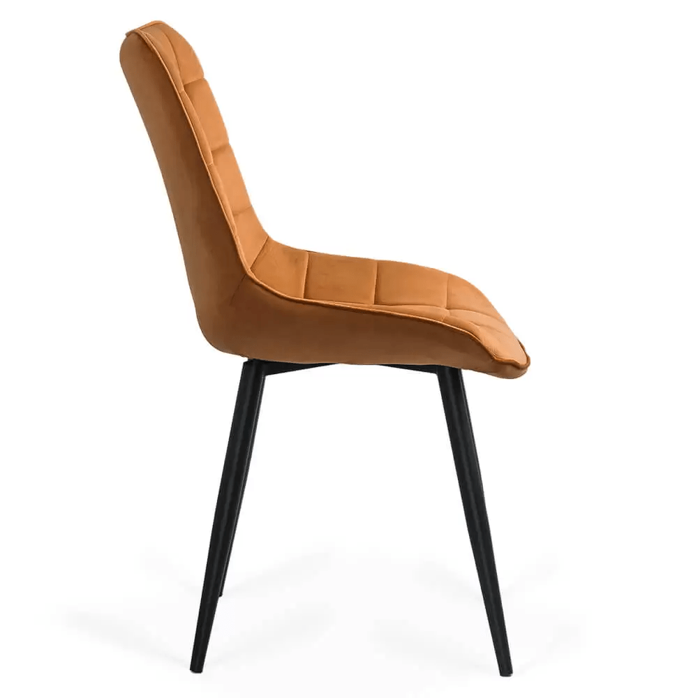Scaun portocaliu catifea cadru metalic negru BUC206 Cote D'Azur