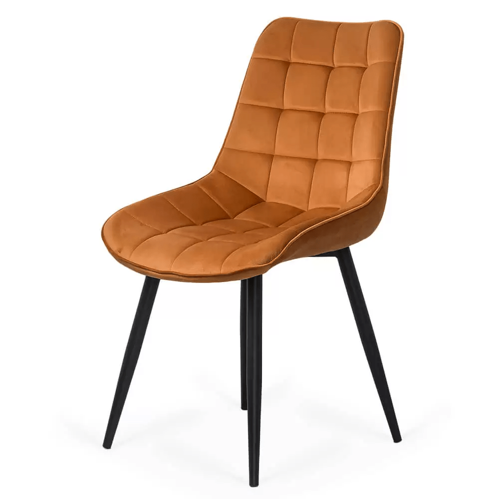 Scaun portocaliu catifea cadru metalic negru BUC206 Cote D'Azur